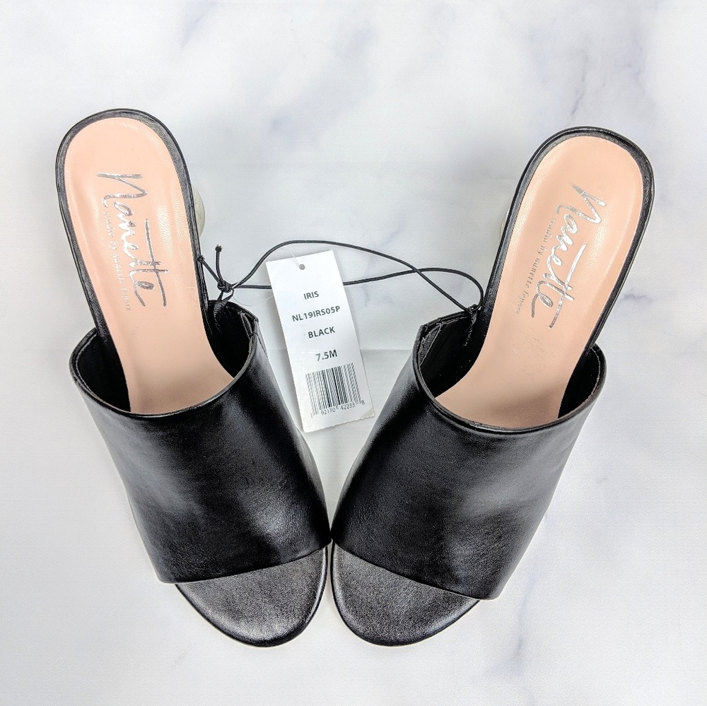 *LAST CHANCE* Nanette Lepore Lucite Floral Mules - Picture 6 of 8